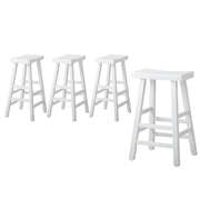 4X Bar Stools Kitchen Stool Wooden Counter Chairs White