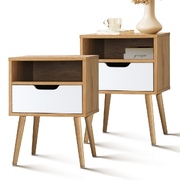 Bedside Tables Set of 2 Side Table Nightstand Trendy Furniture Cabinet