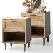 Bedside Tables Set of 2 Nightstand Side Table Storage Cabinet Natural