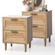 Bedside Tables Set of 2 Nightstand Side End Table Bedroom Storage Wood