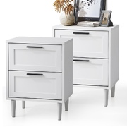 Bedside Tables Set of 2 Nightstand Side End Table Bedroom Storage White