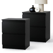 Bedside Tables Set of 2 Nightstand Side End Table Storage Cabinet Black