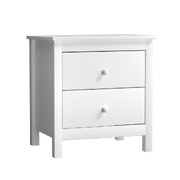 Bedside Table Nightstand Side End Table Storage Cabinet 2 Drawers White