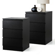 Bedside Tables Set of 2 Side Table Nightstand Black