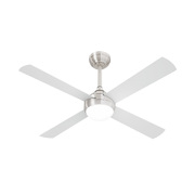 52'' Ceiling Fan AC Motor With Light Remote Control Fans 4 Blades Silver