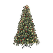 LED Christmas Tree 2.1M 7FT Xmas Trees Decorations w/ Ornaments Green