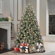 LED Christmas Tree 6FT 1.8M Xmas Trees Decorations w/ Ornament Green White