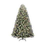 LED Christmas Tree 7FT 2.1M Xmas Trees Decorations w/ Ornament Green White