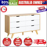 6 Chest of Drawers Lowboy Wooden White