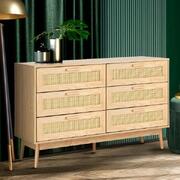 6 Chest of Drawers Tallboy Cabinet Bedroom Clothes Rattan Furniture