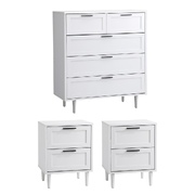 5 Chest of Drawers and 2 Bedside Tables Nightstand Bedroom Set White