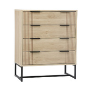 4 Chest of Drawers Storage Cabinet Dresser Table Lowboy Natural