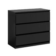 3 Chest of Drawers Lowboy Dresser Table Storage Cabinet Bedroom Black