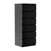 6 Chest of Drawers Tallboy Dresser Table Storage Cabinet Bedroom Black