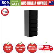 6 Chest of Drawers Tallboy Dresser Table Storage Cabinet Bedroom Black