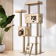 Cat Tree Tower Scratching Post Wood Condo 161cm