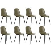 8x Dining Chairs Kitchen Accent Chair Lounge Room PU Leather Green