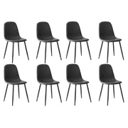 8x Dining Chairs Kitchen Accent Chair Lounge Room PU Leather Grey