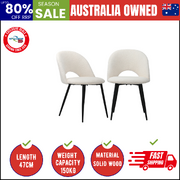 2PCS Dining Chairs Sherpa White