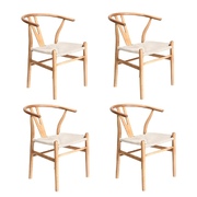 4x Dining Chair Wooden Hans Wegner Chair Wishbone Cafe Lounge Seat