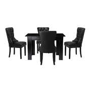 Dining Set 160cm Extendable Table with 4PCS Chairs PU Leather