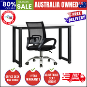 Home Office Desk and Chair Set BK&WH Computer Desk Mesh Office Chair