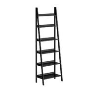Bookshelf 6 Tier Corner Ladder Shelf Home Storage Display Rack Black