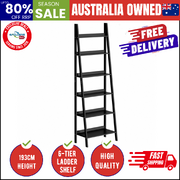 Bookshelf 6 Tier Corner Ladder Shelf Home Storage Display Rack Black