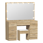 Dressing Table Large Makeup Mirror Vanity Desk 10 LED Bulbs Natural