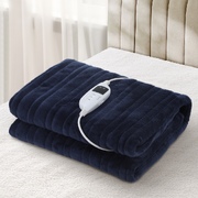 Washable Electric Heated Throw Rug Flannel Blue