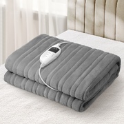 Electric Heated Throw Rug Washable Silver