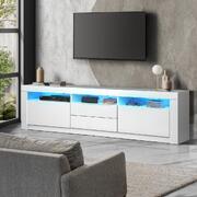 RGB LED TV Cabinet in Glossy White - 180CM