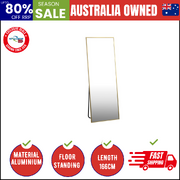 Full Length Mirror Rectangle Free Standing Gold