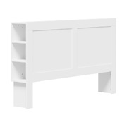 Headboard Bed Head King Size Bedhead with Storage Shelves White