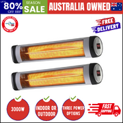 Electric Strip Infrared Heater Radiant 2x 3000W Remote