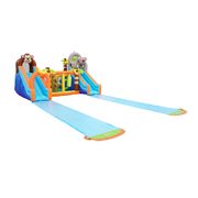 12 Play Zones Inflatable Dual Water Slide Animal Theme Jumping Castle