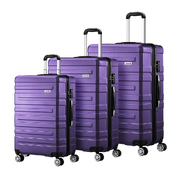 3PCS Luggage Suitcase Trolley Set Travel TSA Lock Purple