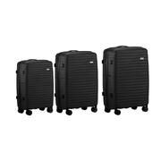 3PCS Luggage Suitcase Set TSA Lock Black PP Case