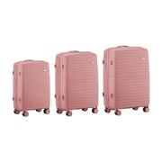 3PCS Luggage Suitcase Set TSA Lock Pink PP Case