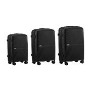 3PCS Luggage Suitcase Set Black PP Case TSA Lock