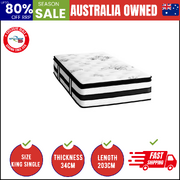 Extg King Single Mattress Cool Gel Bed Medium Firm Mattress with Pocket Spring 34cm Thickness