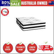 Queen Mattress Cool Gel Bed Medium Firm Mattress with Pocket Spring 34cm