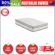 Boucle Mattress Single Bed Memory Foam Pocket Spring Euro Top Medium Firm