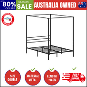 Metal Canopy Bed Frame Double Size Platform