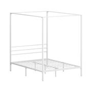 Metal Canopy Bed Frame Double Size White