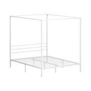 Metal Canopy Bed Frame Queen Size White