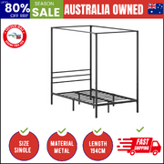 Metal Canopy Bed Frame Single Size Platform