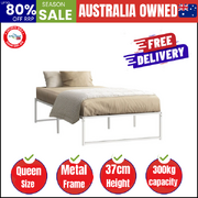 Metal Bed Frame King Single Beds Base Platform White