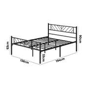 Metal Bed Frame Double Size Bed Base Platform Black SIS