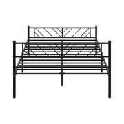 Metal Bed Frame Queen Size Bed Base Platform Black SIS